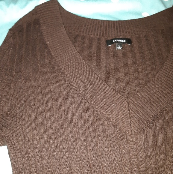 Brown Ribbed Express Sweater - Picture 2 of 2
